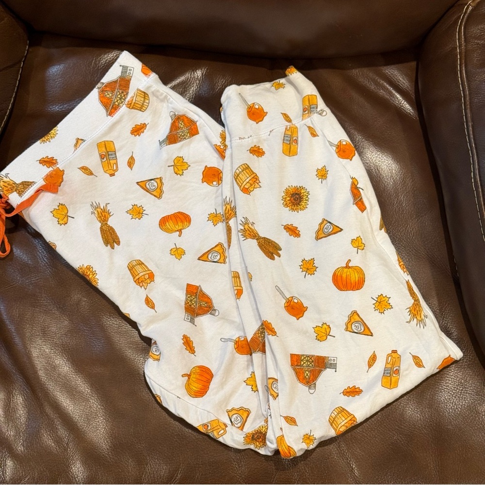 Isaac Mizrahi Fall, Pumpkins, Apple Cider, Leaves Design Pajama Pants Size XL